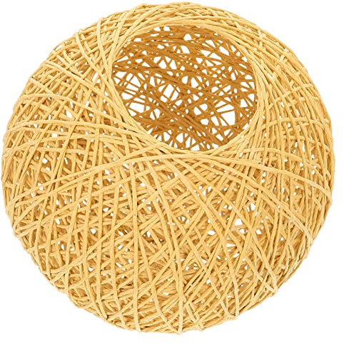 Alipis Rattan Ceiling Light Shade Artistic Lamp Cover for Bedroom Dining Room and Bar Decor Softens Light for Eye Comfort Easy to Install Natural Design