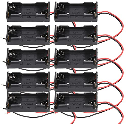 Tyenaza Lot de 10 Supports de Piles AAA avec Fil conducteur 2 Supports de Piles AAA 3 Supports de Piles AAA(2 Slot)