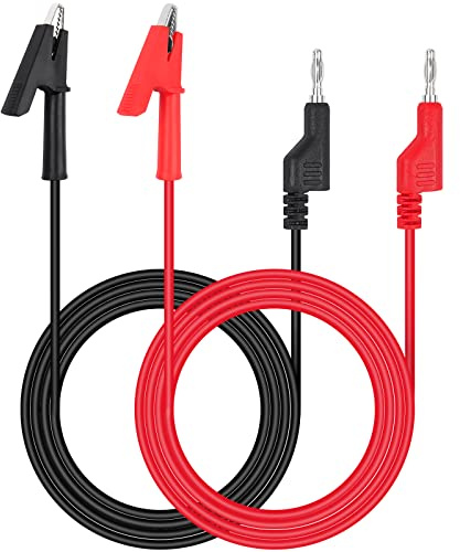 Hanibos Multimeter-Messleitungen – 4 mm Bananenstecker auf Krokodilklemme, 1000 V/19 A, 2 Stück