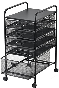 IXART Schreibtisch Organizer 5-Tier-Datei-Rack mit Rädern-Dateispeicherregalen Daten-Rack-Desktop-Dateikorb-Datei Aufbewahrungsbox for Büro Home Black Ordnerregale/Stehsammler (Color : 1)