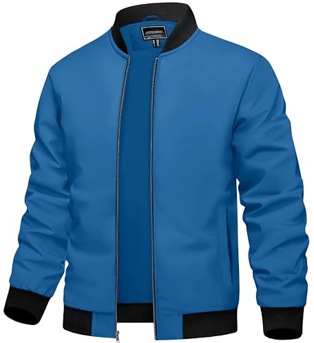 TACVASEN Nens Light Coats Zip Up Bomber Jacket Lightweight Casual Jacket,M