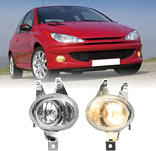 njssjd Nebelscheinwerfer mit 55 W H1 Halogenlampen, kompatibel mit 1998–2006 Peugeot 206 Schrägheck, Peugeot 206 S16 GTI, 206 CC SW Nebelscheinwerfer-Montage
