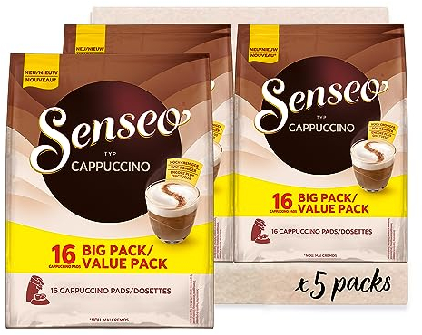Senseo Pads Cappuccino, Vorratspackung, 5 x 16 Getränke, 80 Kaffeepads