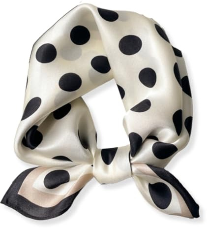 PoeticEHome Halstuch, 100% Maulbeerseide, 53,3 x 53,3 cm, klein, quadratisch, für Damen, in Geschenkverpackung, B3 - Klassische Punkte, 21x21 (53x53cm)