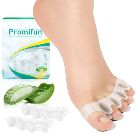Promifun Toe Separators, 8 Pack Bunion Corrector for Women & Men, Toe Spacers, Foot Alignment - Dividers to Correct Bunions, Hammertoes, Relief Restore Feet - Clear