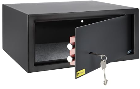 HomeSafe HV24K Caja Fuerte con Llave - 20x44x38cm (HxAxP) - Para Seguridad en el Hogar, Almacenaje, Ahorros, Joyas o Dinero en Efectivo