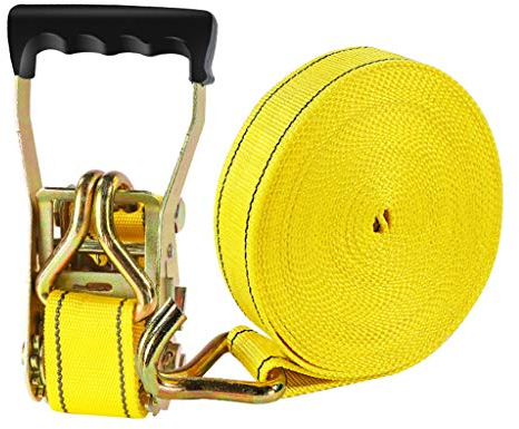Ratschen-Spanngurte – 10 Fuß/20 Fuß – 3 Tonnen – 5 cm breit – Ratschen-Spanngurte für schwere Lasten, gebündelt mit großen und kleinen Fahrzeugen (10 Fuß/20 Fuß/26 Fuß/33 Fuß) (Größe: 6 m) (Gelb