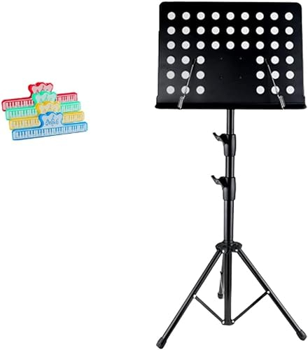 Soporte for partituras de doble uso, soporte for libros de escritorio con bolsa de transporte portátil, carpeta for partituras, Clip for proyector, soporte for libros y tabletas ( Color : P01 Black ,