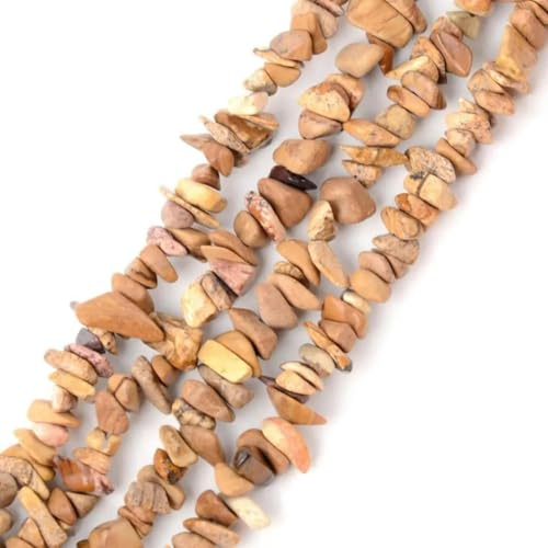 Unregelmäßige Freeform-Kiesperlen aus Naturstein, Amethyste, Tigerauge-Perlen zur Schmuckherstellung, DIY-Halskette, 3–5–8–12 mm, 16 Zoll, Bildjaspis, 3–5 mm, 16 Zoll