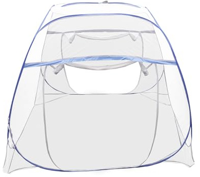 DHQCQL Moskitonetz Mückennetz Bett, 200 * 180cm Faltbares Engmaschiges Moskitonetz Pop Up mit Aufbewahrungstasche, Mosquito Netz Reise für Kinder Schlafzimmer Outdoor Camping, Blau