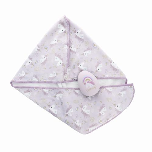 PARSA Beauty Einhorn Kids Set, Aktionsset, 2 tlg | Einhorn Haarpflege-Set für Kinder, inkl. Entwirrbürste mit flexiblen Borsten & weichem Haarturban sanftes Trocknen