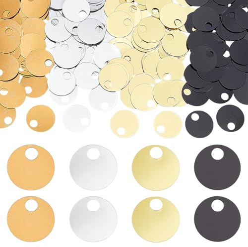 PH PandaHall 400 pz 20mm Paillettes Rotonde Piatte 4 colori Grandi Paillettes Iridescenti Paillette Sciolte Paillette Iridescenti Cerchi Puntini per Artigianato Arti Gioielli Cucito Ricamo