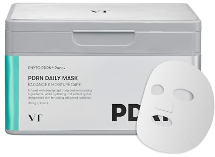 VT COSMETICS PDRN Daily Mask 30 Sheets, Vegan PDRN for Skin Restoration & Radiance, Hydrating & Moisturizing, Anti-Aging, Plumping Effect, Korean Face Mask (350g)