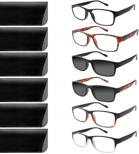 ZONLON 6 Pack Lesebrille für Herren und Damen Blaulichtfilter Leicht Lesehilfe mit Federscharniere Anti-Müdigkeit