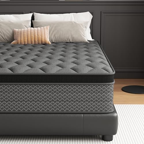 DAJIYUHC Single Mattress 3FT, 10 Inch Foam and Spring Hybrid Mattress in A Box, Medium Plush Feel with Motion Isolating, Fiberglass Free(90x190cm)