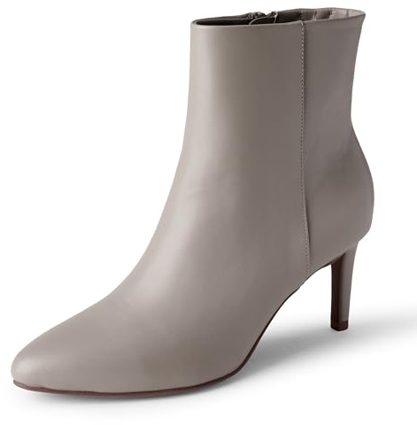 Amazon Essentials Women's Stiletto Dress Boots, Taupe Faux Leather, 13
