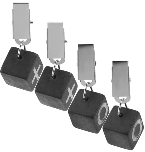 Luxshiny 4 Piezas Pesas de Mesa de Mármol para Manteles y Ovalados Clips Resistentes para Decoraciones de Mesas Color Negro