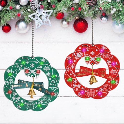 2er-Pack Weihnachtsbaum Deko Löt Bausatz, ElektoLoter LED Weihnachtskranz Lötprojekte mit 3 Lichtmodi, DIY Weihnachts Elektronik Bausatz für Festliche Dekoration & Geschenk