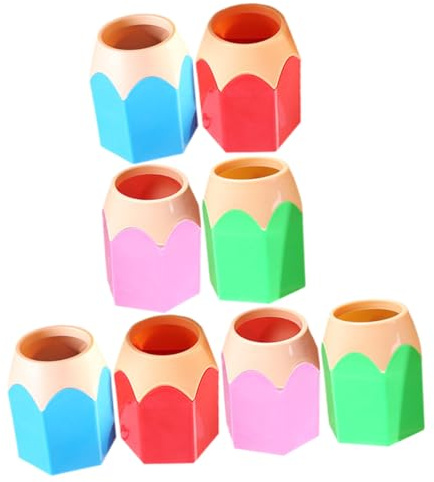 Gatuida Lot de 8 Porte-stylos de Bureau en Abs, Organisateurs de Crayons Colorés de Crayon, Rangement Pratique pour Bureau ou Coiffeuse, Style Cartoon Délicat