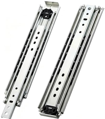 Glissières De Tiroir Robustes De Qualité Industrielle Largeur De 76 Mm Extension Complète Rail Monté Sur L'armoire 3 Volets Glissières À Roulement À Billes Pour Armoire 1 Pair(700mm)
