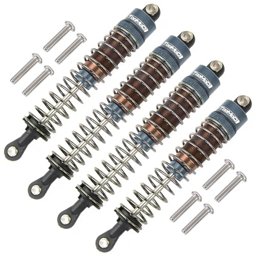 TOOMOD RC 85mm 90mm Oil Shock Damper Absorbers kit for Tamiya 1/10 ORV Chassis Blackfoot III/Monster Beetle Off-Road Car Upgrades Replace (Gray)