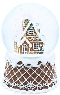 Gisela Graham Gingerbread House Musical Christmas Snow Globe, Festive Tabletop Decor, 14cm, Jingle Bells