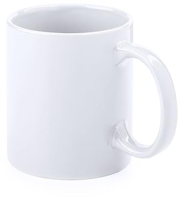 Genérico Lote 12 Tazas Blancas de Cerámica 11 oz para Sublimación- 350 ml – Aptas para Microondas y Lavavajillas – Taza Lisa para Regalo, Eventos y Uso Diario