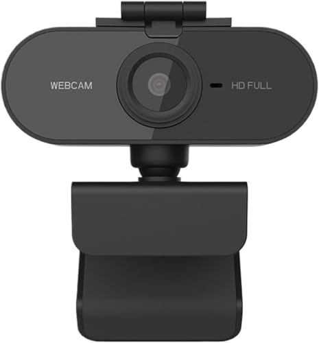 Webcam Full HD 1080p con microfono integrato, fotocamera USB Plug and Play, con copertura privacy e supporto a clip, per zoom, Skype, riunioni e live streaming