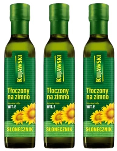 Kujawski Olio di Girasole Spremuto a Freddo 3x 250ml - Insalate Creme e Salse