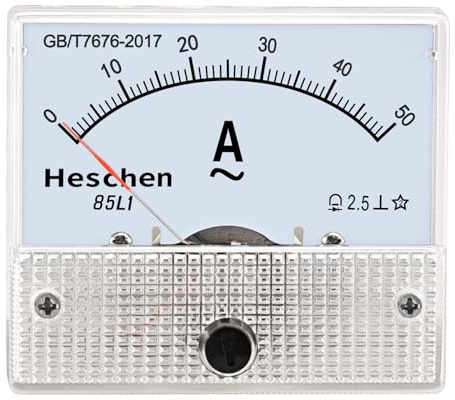 Heschen 85L1-50A - Misuratore di corrente rettangolare a pannello, amperometro, AC 0-50A, classe 2,5