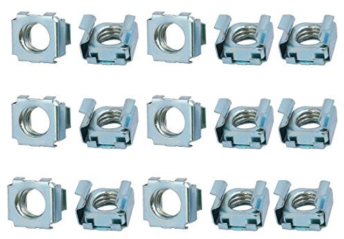Sourcingmap 15pcs M10 Carbon Steel Captive Cage Nut Silver Tone for Server Shelf Cabinet