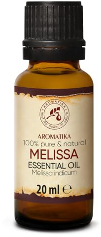 Aceites Esenciales Melisa 20ml - India - Melissa Indicum - 100% Puro y Natural para Dormir - Aromaterapia - Relajación - Difusor de Aroma - Lámpara aromática - Melissa Essential Oil