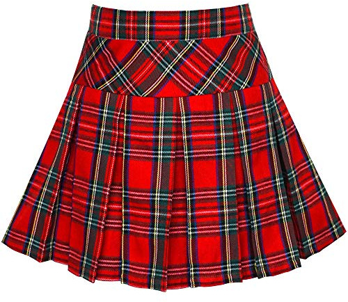 Sunny Fashion Filles Jupe Arrière École Uniforme Rouge Tartan Jupe 13-14 Ans,Rouge
