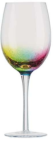 Artland Neon Wine Glasses Set of 2, Glass, Multi-Coloured, 450ml Capacity, Wine Glass