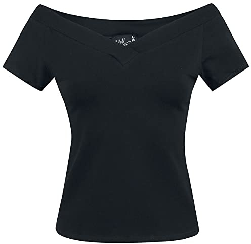 Hell Bunny Alex Top Frauen T-Shirt schwarz Basics, Casual Wear, Rockabilly