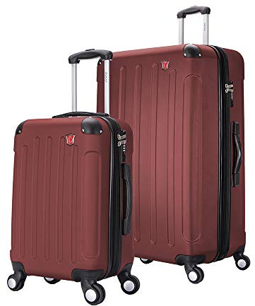 DUKAP INTELY Hardside Luggage Set with Spinner Wheel | Spacious Traveling Suitcases, Travel Suitcases with TSA Lock and Ergonomic GEL Handle | 2 Piece Set (20/32) | Wine