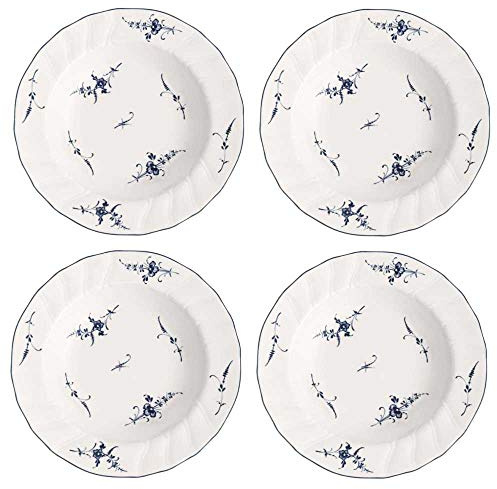 Villeroy & Boch Vieux Luxembourg Suppenteller 4er Set 23cm weiß blau Porzellan