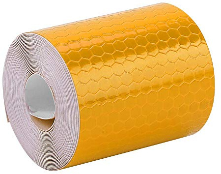 Dilwe Cinta Reflectante, Etiqueta de Advertencia de la Tira de Seguridad del Reflector Recordatorio de Seguridad de Color Brillante Altamente Adhesivo para remolques Bicicletas para Autos(Naranja)