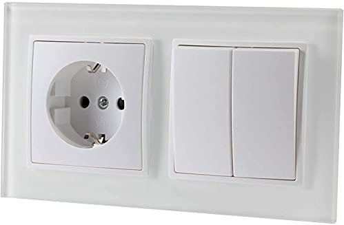 Unterputz Kristallglas Steckdose, Serienschalter, All-in-One, Serie K1 weiß