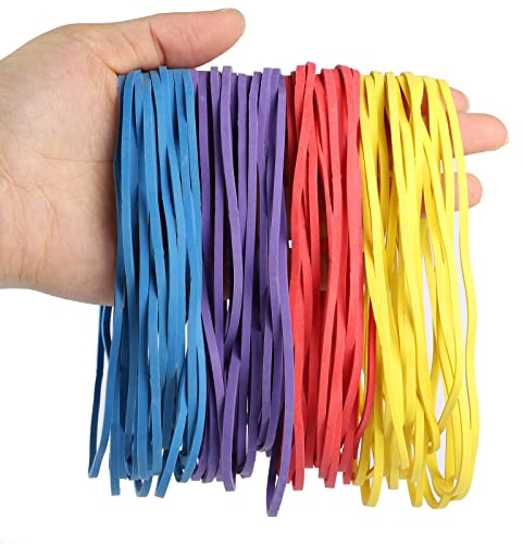 60 Pieces Large Rubber Bands, Colorful Elastic Bands Strong Elastic Rubber Bands for Office Home Bank School Document Organizing