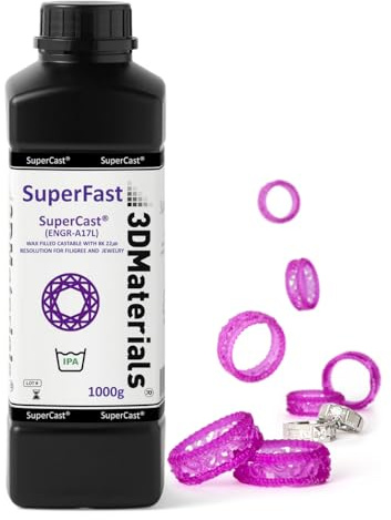 SuperCast 8K 3D Drucker Harz Wachsgefüllt für ultrafeine Filigranarbeiten, Schmuck und Metallguss, Hergestellt in Korea von 3DMaterials (1000g)