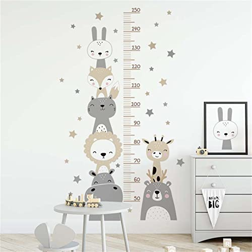 EXQUILEG Kinder Höhe Diagramm Wandtattoo Messlatte Kind Wald Tiere Wandaufkleber, Abnehmbar DIY Wandbild Wandsticker für Kinderziemmer Dekoration