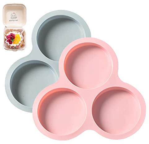 Stronrive 2 Piezas Sartén para Air Fryer, Sartén De Silicona para Air Fryer con 3 Cavidades para Huevos, Molde Reutilizable, Sartén De Silicona para Hamburguesas, Accesorios para Air Fryer