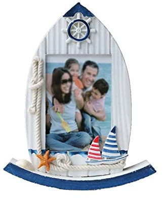 luckxuan Fotorahmen/Bilderrahmen Creative Boat Shaped Photo Frame Desktop-Holz-Foto-Display-Rahmen 5-Zoll-Familien-Fotorahmen Leerrahmen