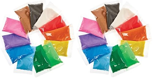 Baker Ross AG211 Mini-Beutel mit farbigem Sand, 40g, 12 Stück (2er Pack), sortiert