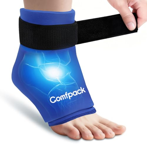 Comfpack Knöchel-Kühlakkus für Plantarfasziitis, wiederverwendbarer Fuß-Eisbeutel, flexible Heiß-Kalt-Kompressionstherapie, Eissocken für Plantarfasziitis, Linderung von Achillessehnenentzündung