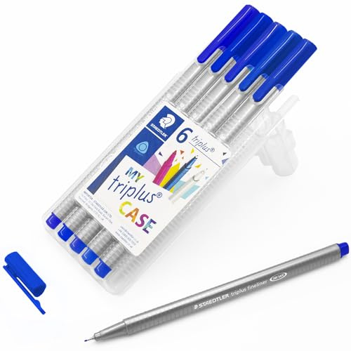 STAEDTLER Triplus 334 Fineliner mit superfeiner Spitze, 0,3 mm, blaue Tinte, 6 Stück