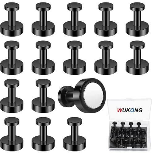 Wukong 16 starke Neodym-Magnete, 16 x 20 mm, schwarz, für Whiteboard- und Kühltruhe-Anwendungen
