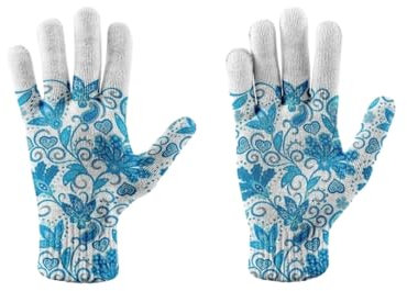 DELIGUO Thermo-Strickhandschuhe – Bunte Blumen-Strickhandschuhe, Warme Winter-Fahrradhandschuhe, Bedruckte Handschuhe, Winter-Touchscreen-Fäustlinge Für Herren Und Damen, Stil 2, Einheitsgröße
