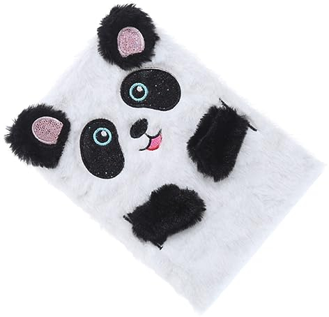 VICASKY Plüschiges Notizbuch Mit Panda-motiv Farbiges Papier Cartoon-notizbuch Für Mädchen Schreibblock Studentenbedarf